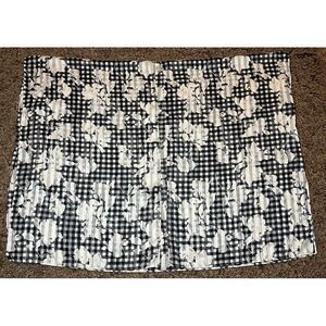 Cato Cardigan Shawl Top Womens One Size Black Plaid‎ Floral AOP Rectangular